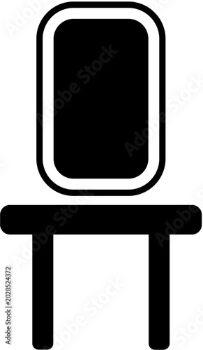 Minimalist Makeup Mirror Icon Vector Illustration Isolated on White Background