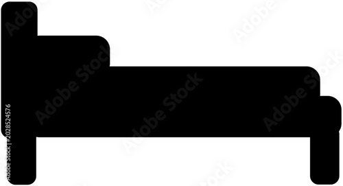 Simple Bed Icon Vector Illustration for Bedroom and Furniture Design