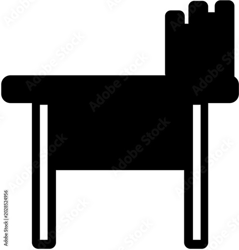 Minimalist Study Desk Icon Vector Illustration