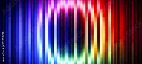 Fotografía Vibrant circular gradient pattern with ribbed fractal glass texture effect blending neon rainbow colors