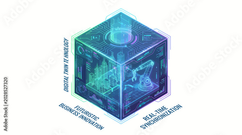 Digital Twin Technology Cube with Smart City Data Visualization