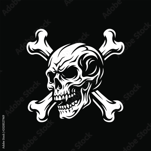 Jolly Roger Pirate Flag Symbol with Skull and Crossbones
