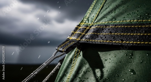 Tent Fabric Protects Against Rain with Durable Seams During Outdoor Adventure