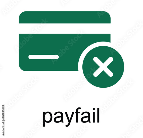 Cuadro en lienzo Credit card payment failed icon, vector illustration of a payment failure symbol