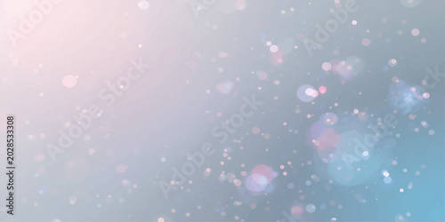 Tableau sur toile Pink bokeh abstract winter Christmas background with bubbles, snowflakes, stars