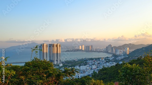 Photography sunset over the city