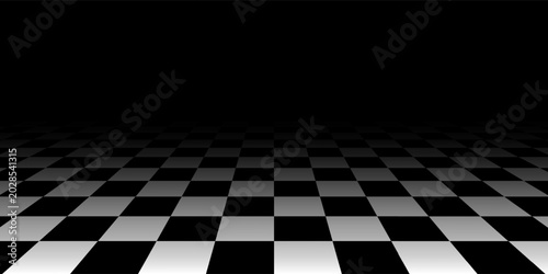 Race flag. Speed flag design. Car rally competition. Black and white squares pattern. Vector illustration