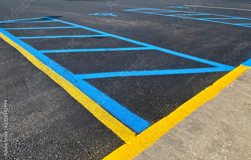 Accessible loading zone in a parking lot