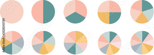 Tableau sur toile Pie chart set