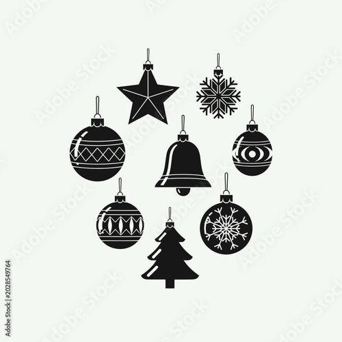 Black Christmas Ornaments and Decorations.