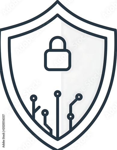 Shield with lock and circuit.
