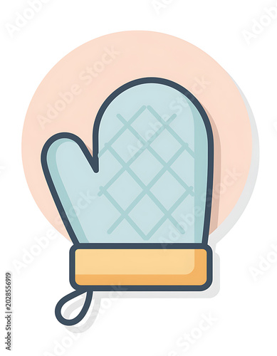 Quilted Oven Mitt for Kitchen Safety and Baking.
