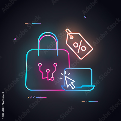 Shopping bag with discount tag online.