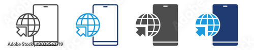 Foto mobile browsing icon set multiple style