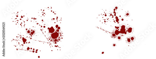Bild auf Leinwand Blood splatter graphics set on transparent background great for halloween designs crime scene reconstructions and horror themes with deep red drips and drops