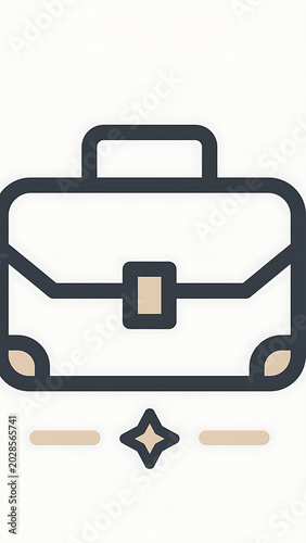 Simple line art briefcase icon.