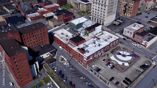 Downtown Fairmont West Virginia Aerial View of Historic Buildings and Streets