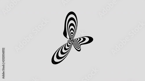 Black and White Abstract Pulsing Shape, Monochrome Hypnotic Pattern, Psychedelic Motion Graphic, Minimalist Background, Optical Illusion, Zebra Stripe Animation 4k video