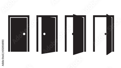 Fotografie black and white doors