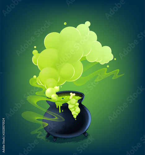 slime pot illustration for Halloween