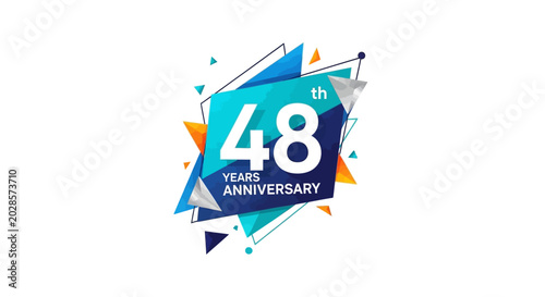 48 Years Anniversary Celebration Graphic Design.