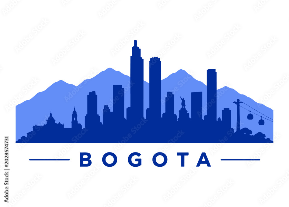 Fototapeta premium Bogota city skyline color City skyline on a white background vector