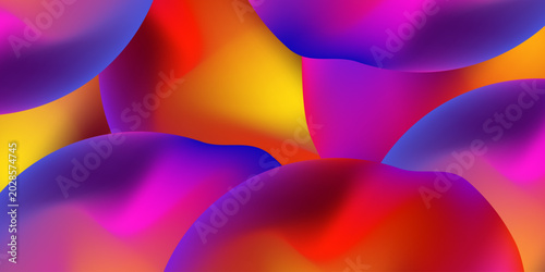 Abstract 3d floating liquid gradient organic blobs