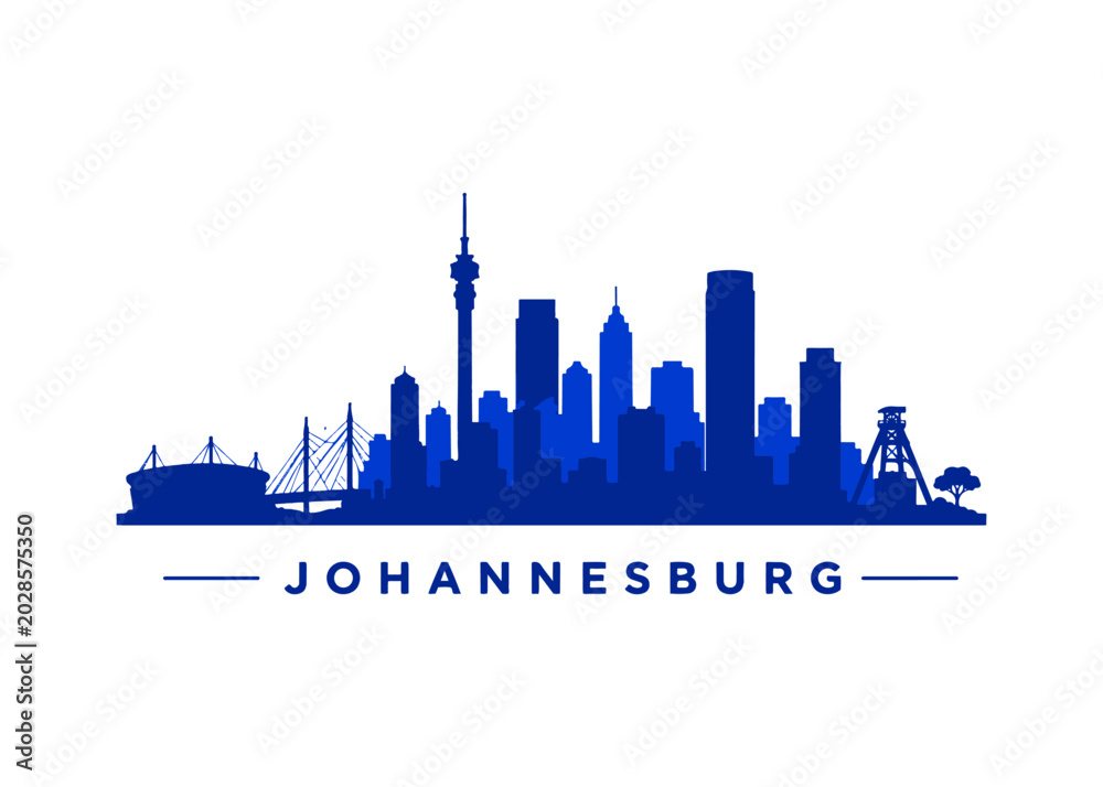 Naklejka premium Johannesburg city skyline color City skyline on a white background vector
