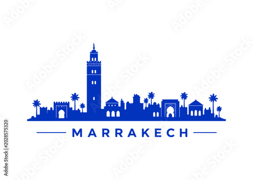 Marrakech city skyline color
City skyline on a white background vector