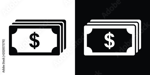 Foto Stack of dollar bills icon