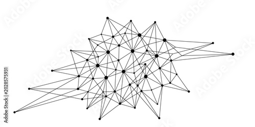 Photography Minimal network data connection, polygonal node network lines, abstract geometri