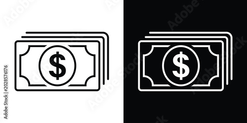 Foto Stack of dollar bills icon