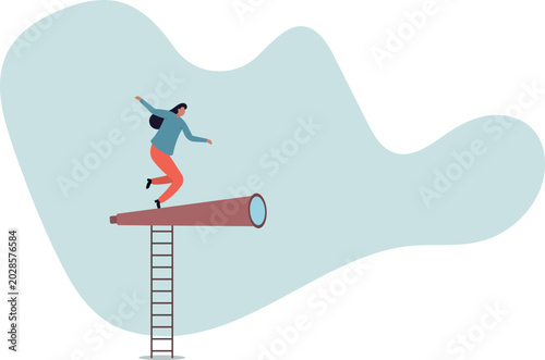 Canvas Print Career opportunity, business success vision or searching for new job, leadership visionary, looking for goal, human life and situation