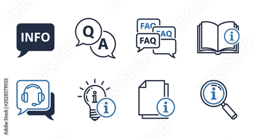 Tableau sur toile Modern Vector Icons for Business Communication, Customer Service, and Support -