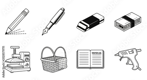 Photography Versatile vector icon collection for digital documents and file download functio