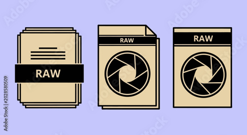 Fotografie Iconic representation of RAW image files, showcasing their raw data format with