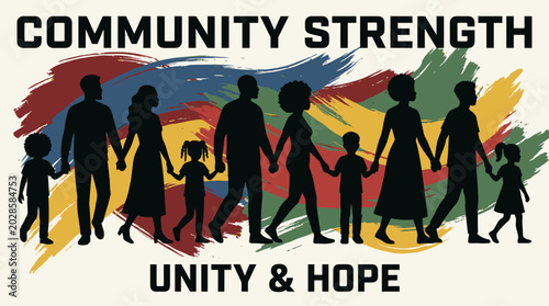 Obraz na płótnie Diverse Community Holding Hands Together.