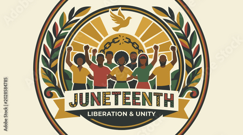 Photos Juneteenth celebration logo with people.