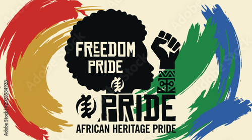 Schilderij op canvas African Heritage Pride Symbol Emblem.