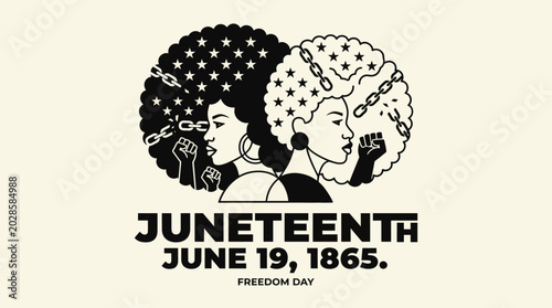 Bild auf Leinwand Juneteenth freedom celebration graphic design.