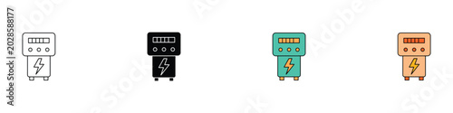 Photos Electric generator and power voltage regulator icons