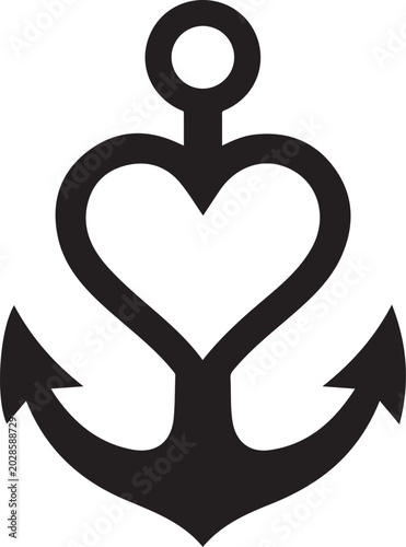 Heart anchor symbol