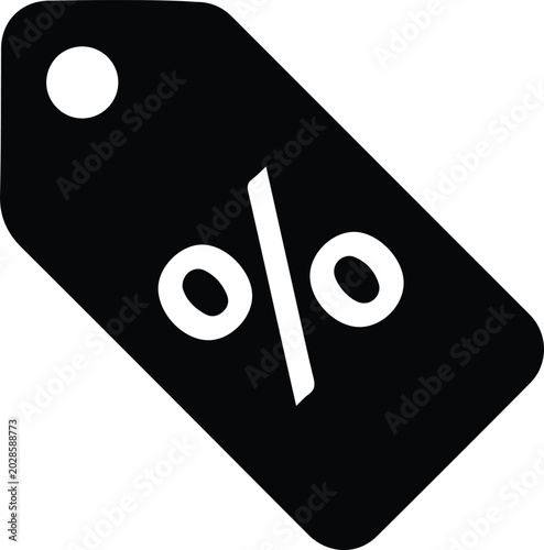 Discount percentage symbol on a tag