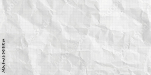 White wrinkled paper texture. Vector halftone pixelated manga background. Light beige neutral color dots bg. Grungy urban backdrop. Wide horizontal duotone banner. Crumpled punk collage template