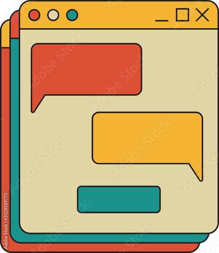 Retro UI Chat Bubbles Illustration