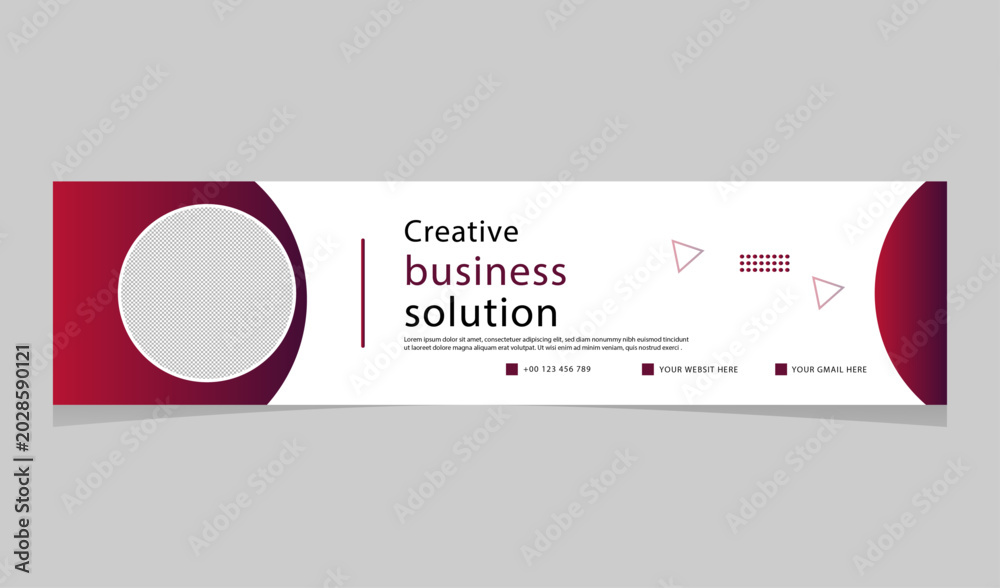 Naklejka premium Creative Business Solution LinkedIn Cover Banner Vector Template
