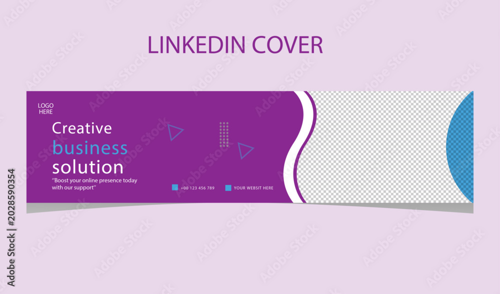 Naklejka premium Creative Business Solution LinkedIn Cover Banner Template Vector