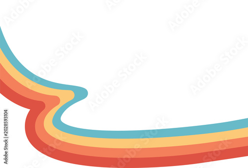 Canvastavla 70’s Groovy wave line Graphic