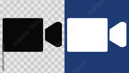 Bild auf Leinwand Video conference call interface with muted and unmuted camera icons on transpare