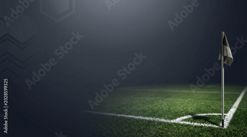 Dramatic Minimalist Soccer Field Corner with Dark Vignette Background, Generative AI